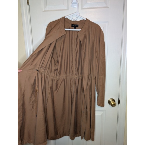 Lane Bryant Women's Size 1X (14/16) Jacket Brown Twill Utility Duster Open EUC - Picture 3 of 7